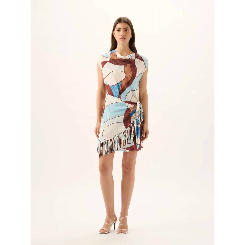 NEW ROAME remy fringe mini dress in playa